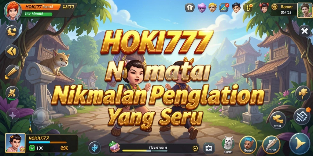 Tampilan gameplay HOKI777 yang penuh warna dan dinamis.