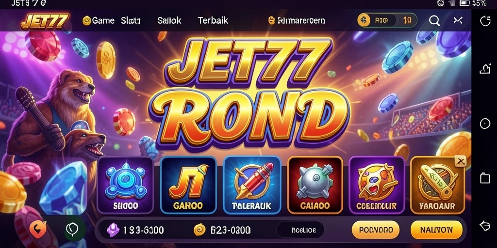 Tampilan gameplay menarik di game slot JET77 dengan beragam tema.