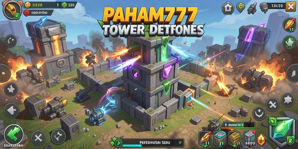 Gameplay seru dari PAHAM777 menampilkan strategi menara untuk melindungi wilayah.